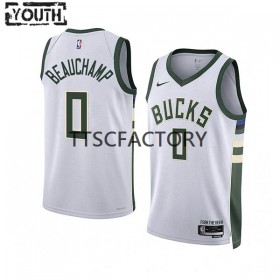 Dres Milwaukee Bucks MarJon Beauchamp 0 Nike 2022-23 Association Edition Bijela Swingman - Dječji